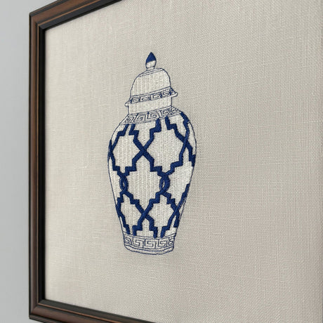 Ginger Jar #3 Embroidered Art Work