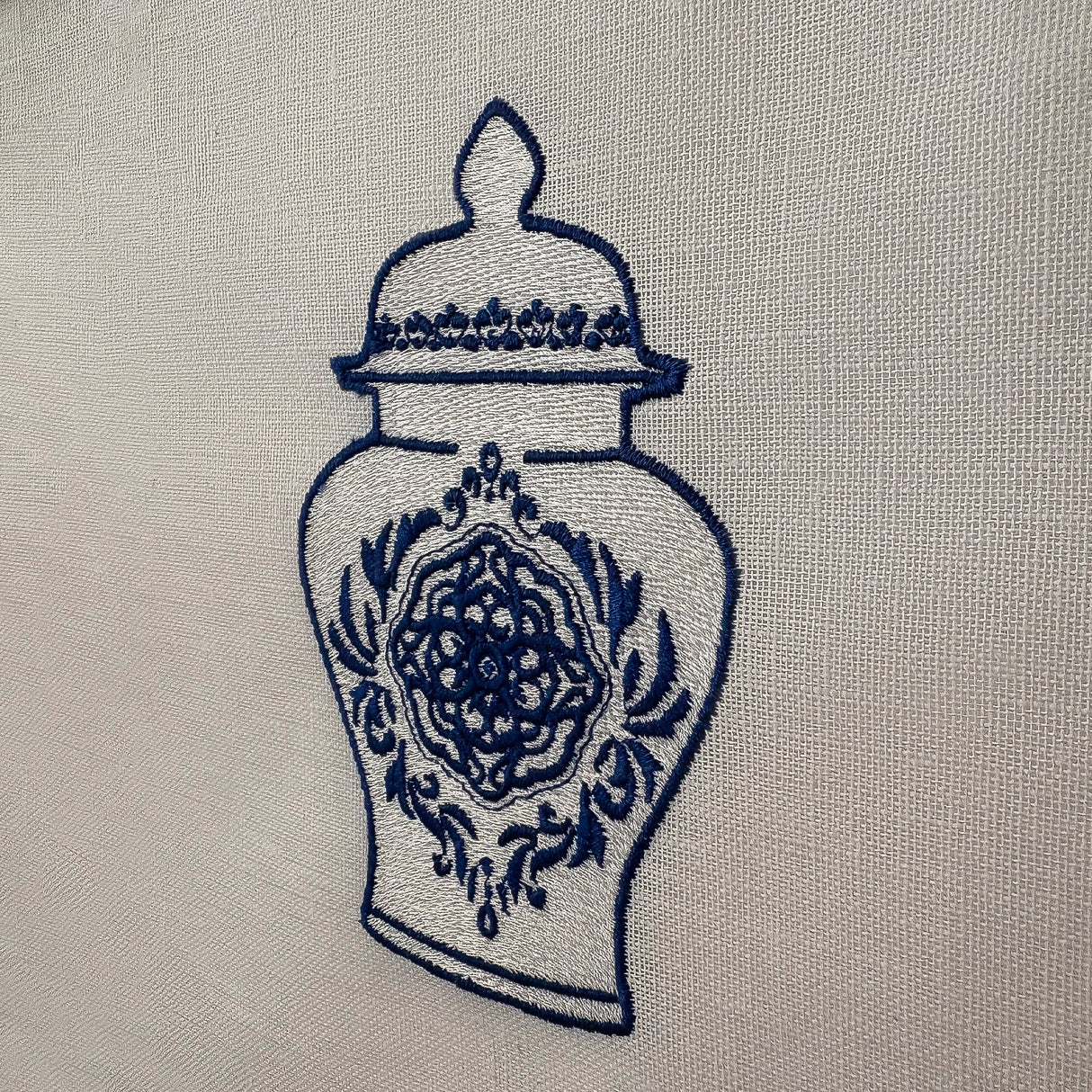 Ginger Jar #4 Embroidered Art Work