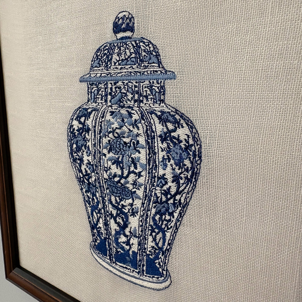 Ginger Jar #1 Embroidered Art Work