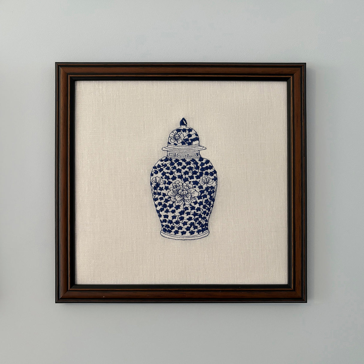 Ginger Jar #2 Embroidered Art Work