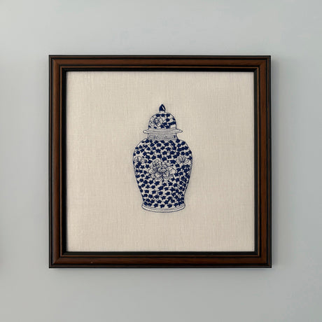Ginger Jar #2 Embroidered Art Work