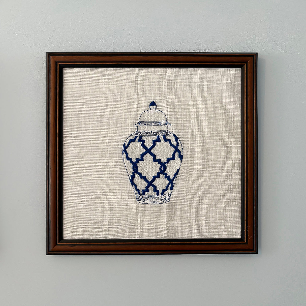 Ginger Jar #3 Embroidered Art Work