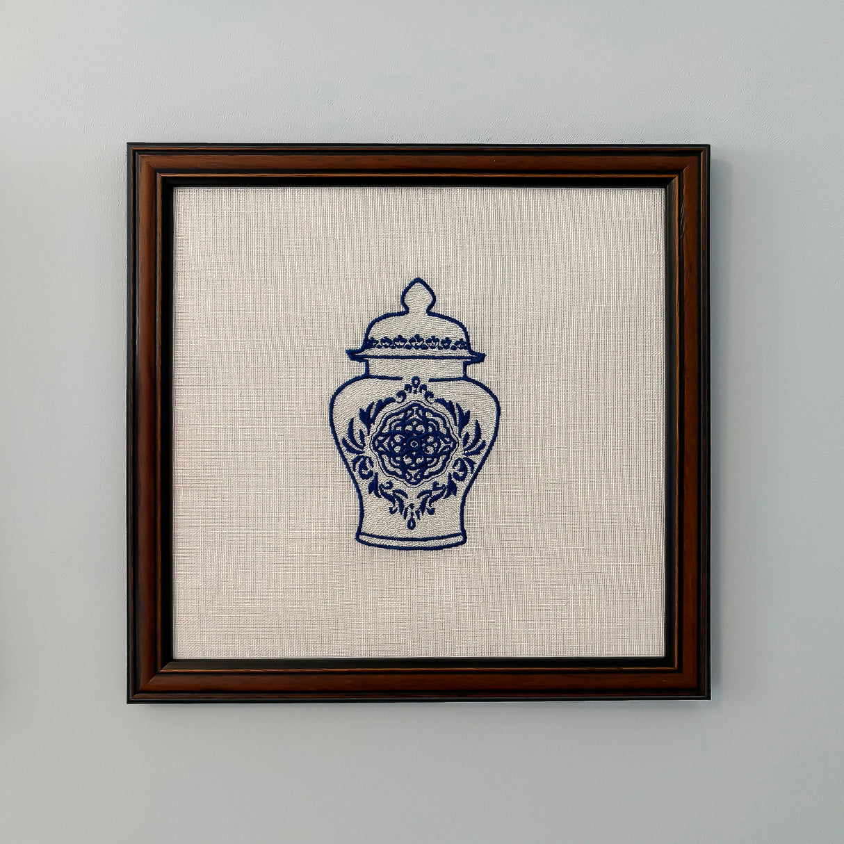 Ginger Jar #4 Embroidered Art Work