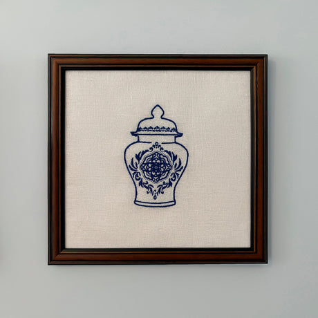 Ginger Jar #4 Embroidered Art Work