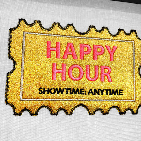 Happy Hour Embroidered Artwork