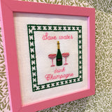 Save Water Drink Champagne Embroidered Artwork Print