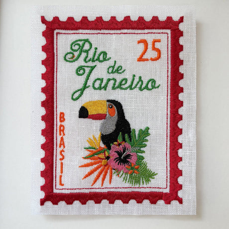 Rio De Janiero Embroidered Artwork Print