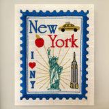 New York Embroidered Artwork Print