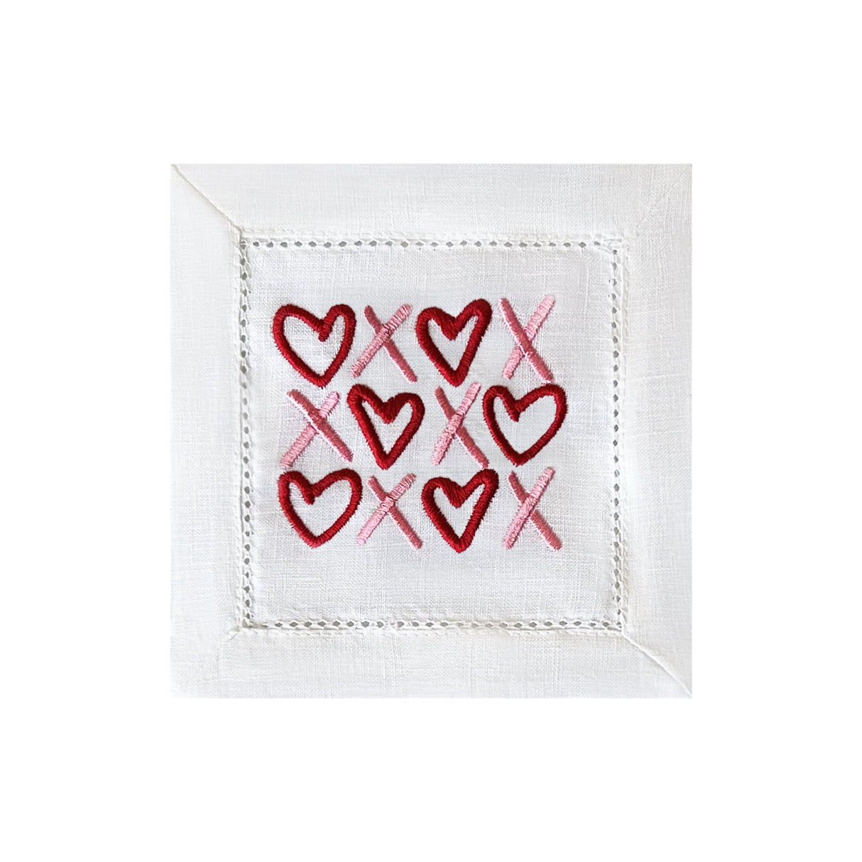 Heart & Kisses Embroidered Cocktail Napkins | Set of 2 Designs