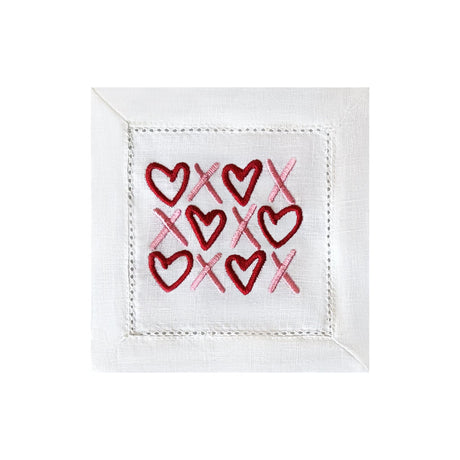 Heart & Kisses Embroidered Cocktail Napkins | Set of 2 Designs