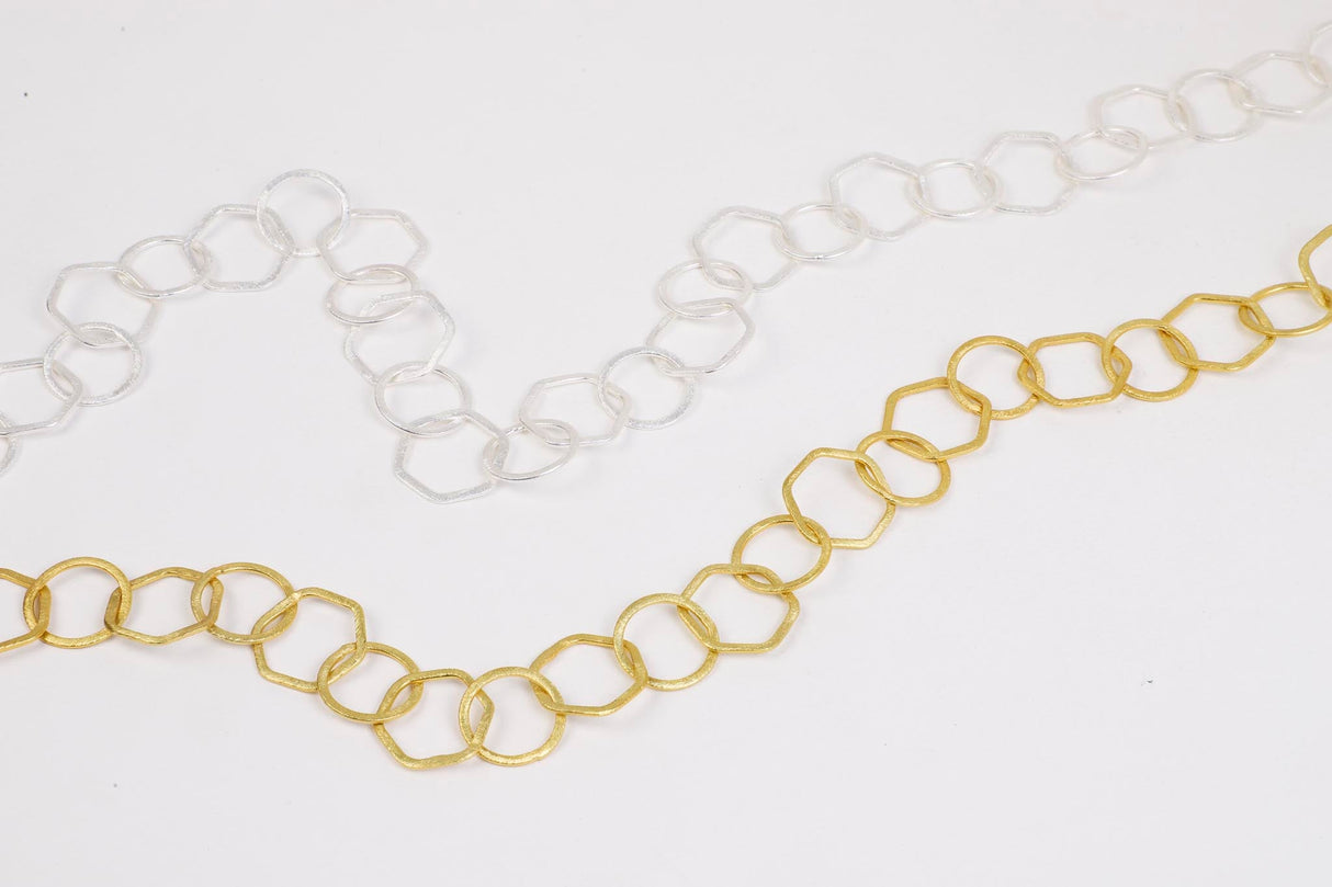 Hexagonal Loop Chain Silver 22"(56cm)