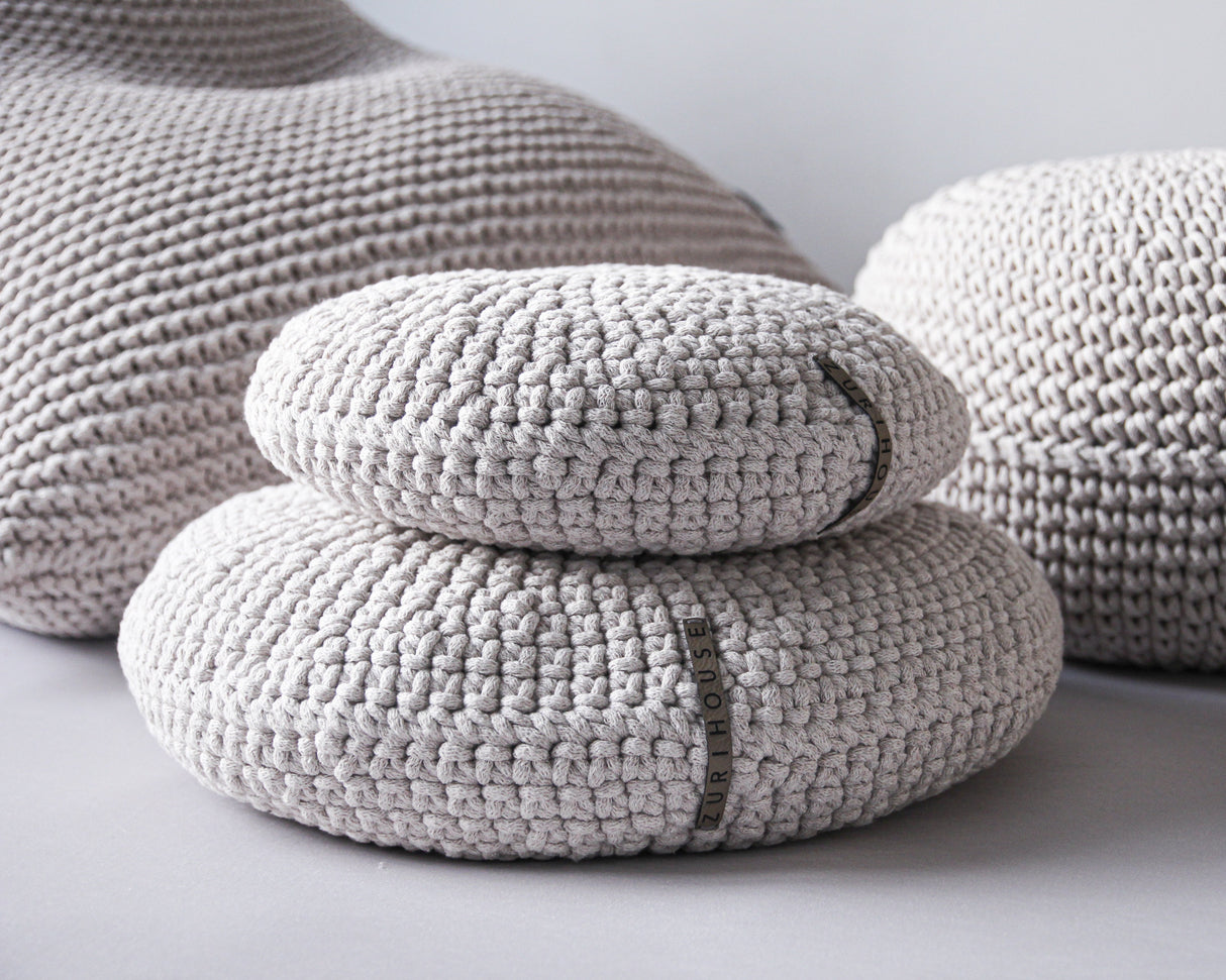 Crochet Round Cushion | OATMEAL