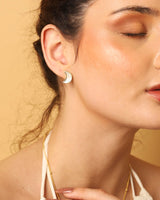 MOON Studs Earrings Mother of Pearl