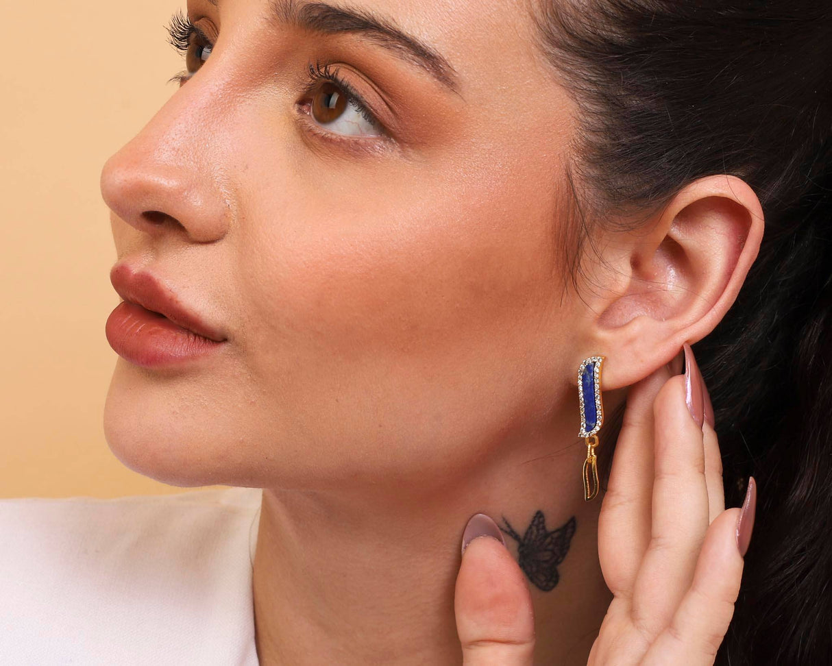 Asymmetric Earrings - Lapis Lazuli "Wave Symphony"