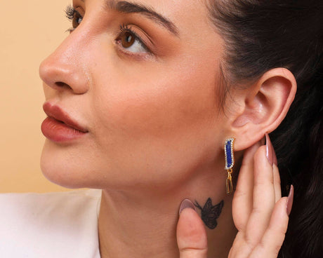 Asymmetric Earrings - Lapis Lazuli "Wave Symphony"