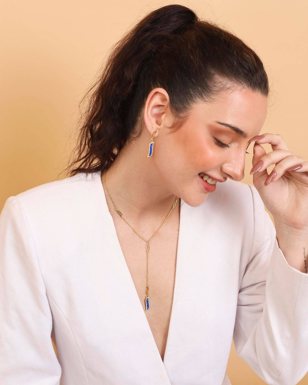 Asymmetric Earrings - Lapis Lazuli "Wave Symphony"