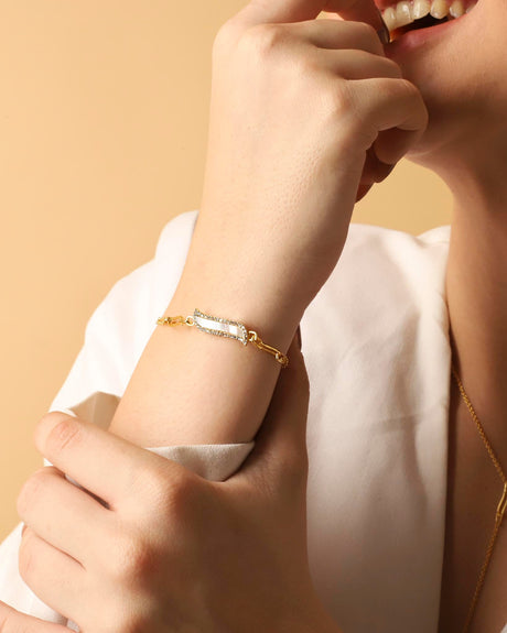 Double Chain Bracelet - Mother of Pearl "Wave Symphony"