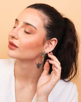 Asymmetric Earrings - Malachite "Wave Symphony"