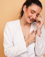 Lariat Necklace - Malachite "Wave Symphony"