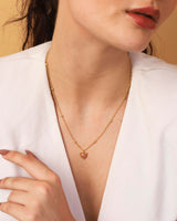 Peach Moonstone Necklace "Stellar Elegance"