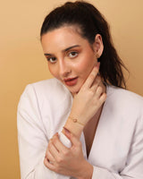 Peach MoonStone Bracelet "Stellar Elegance"