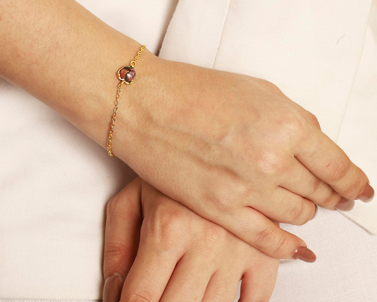Rhodonite Bracelet "Stellar Elegance"