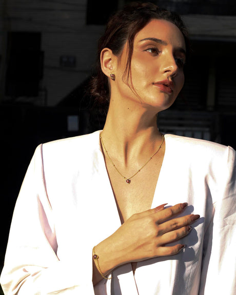 Rhodonite Jewellery Set "Stellar Elegance"