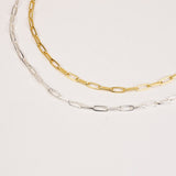 Paperclip Chain Necklace Silver (Large)