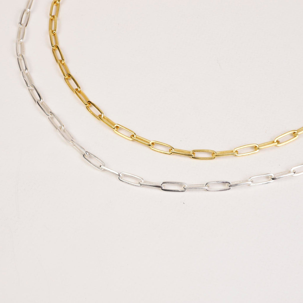 Paperclip Chain Necklace Silver (Large)