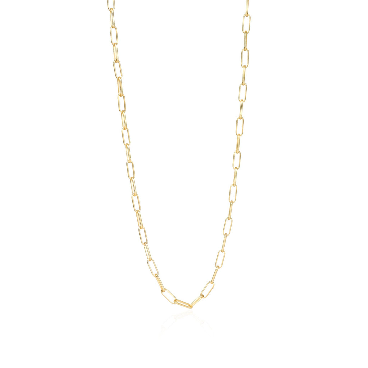 Paperclip Chain Necklace(Medium)  Gold