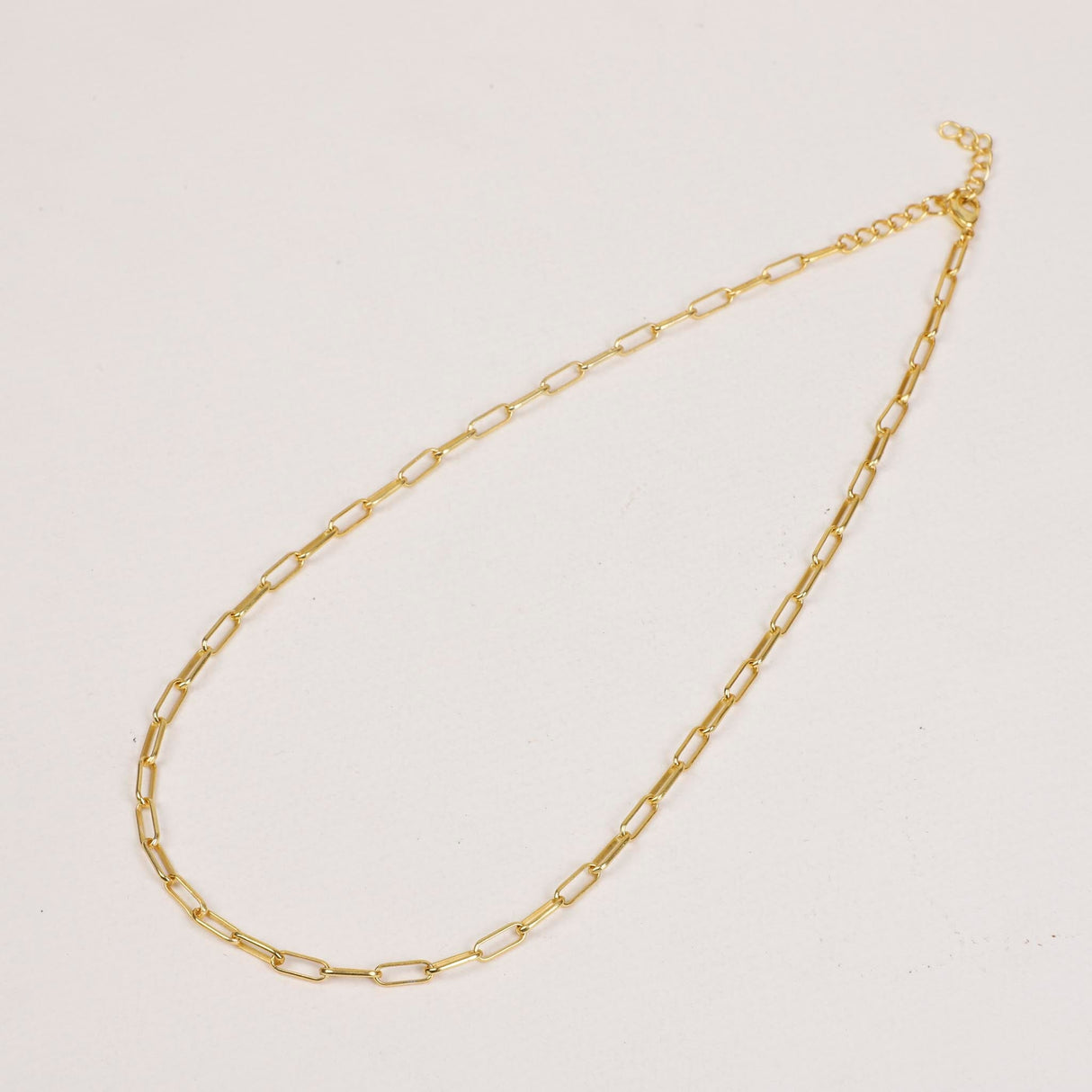 Paperclip Chain Necklace(Medium)  Gold