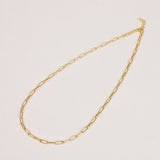 Paperclip Chain Necklace(Medium)  Gold