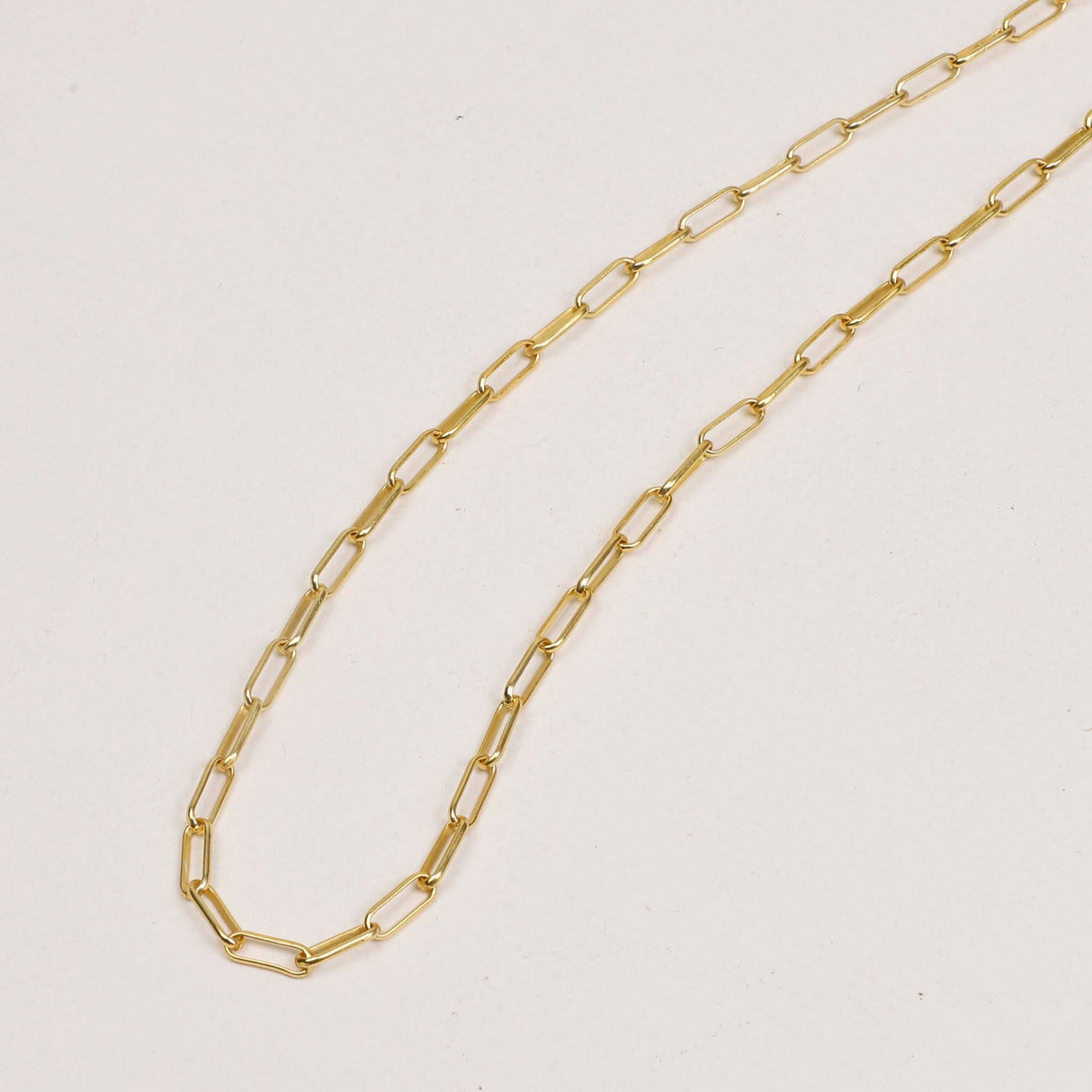 Paperclip Chain Necklace(Medium)  Gold