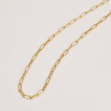 Paperclip Chain Necklace(Medium)  Gold