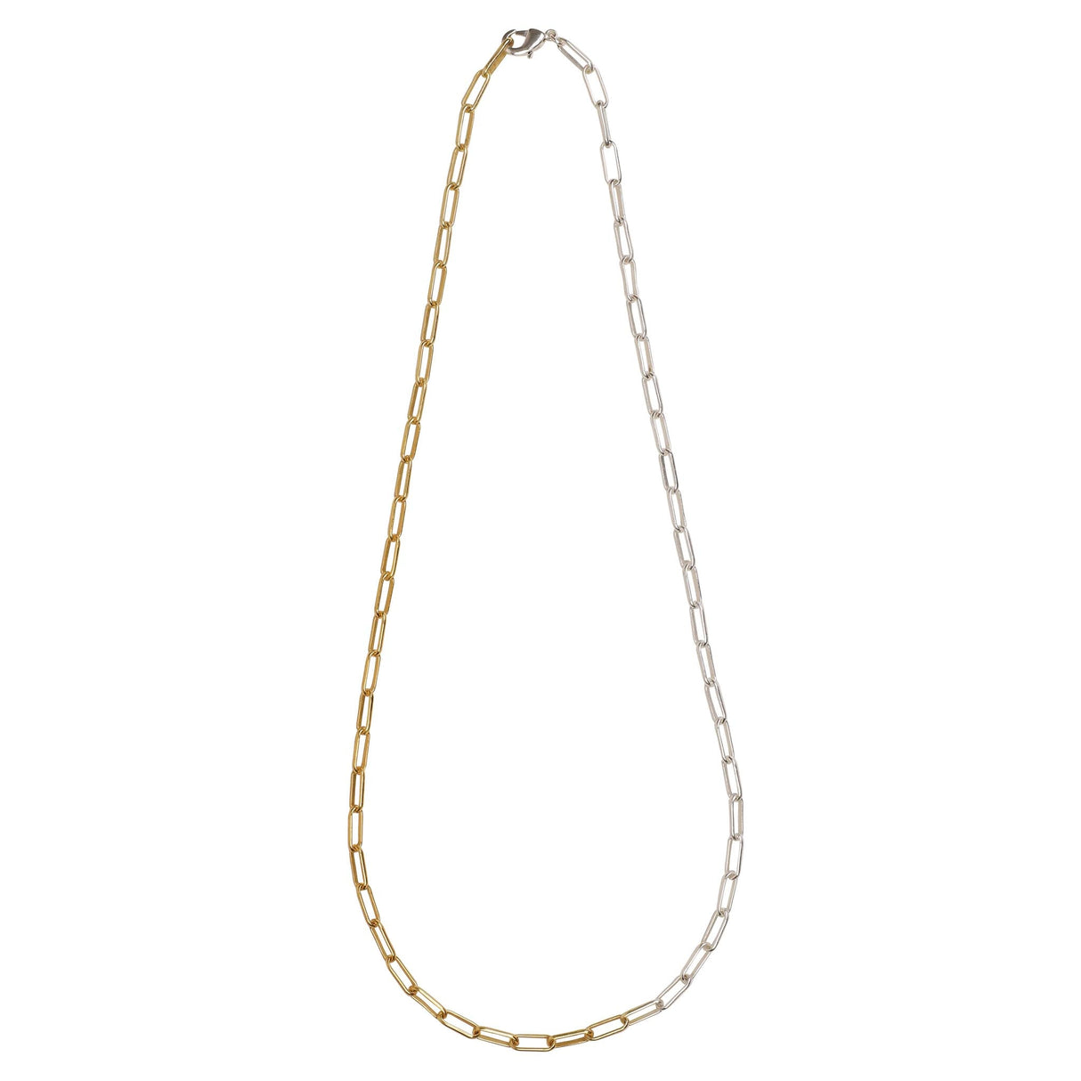 Dual Tone Mix Metal Paperclip Chain