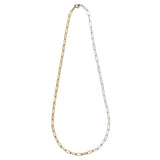 Dual Tone Mix Metal Paperclip Chain