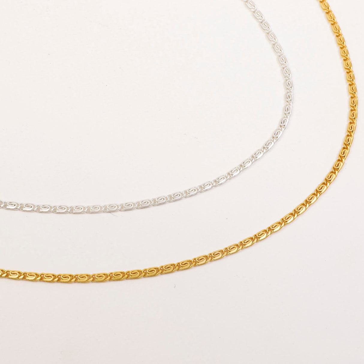 Figaro Chain Necklace Silver 19"
