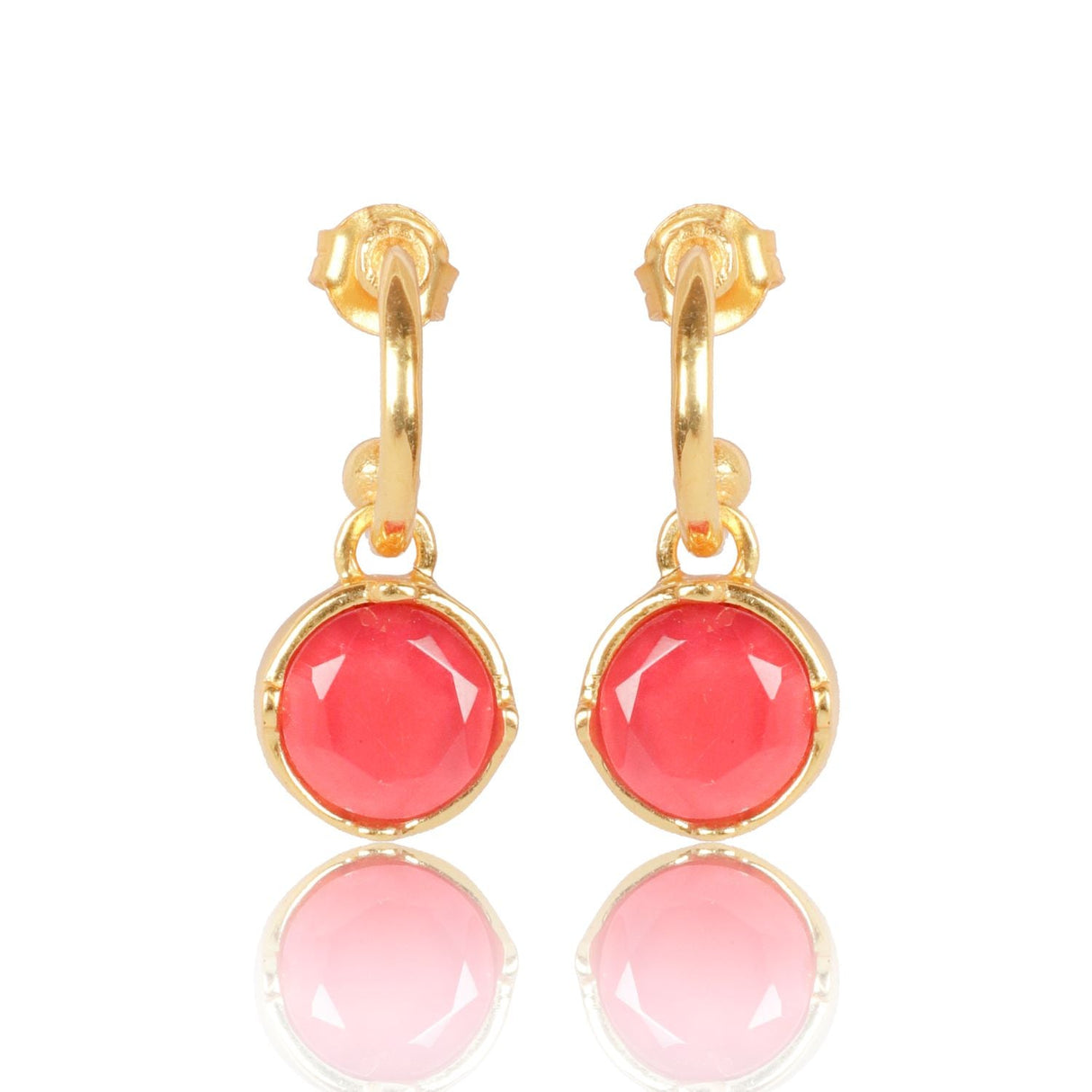 Dazzling Ruby Red Crystal Hoop Earrings