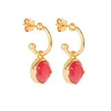 Dazzling Ruby Red Crystal Hoop Earrings