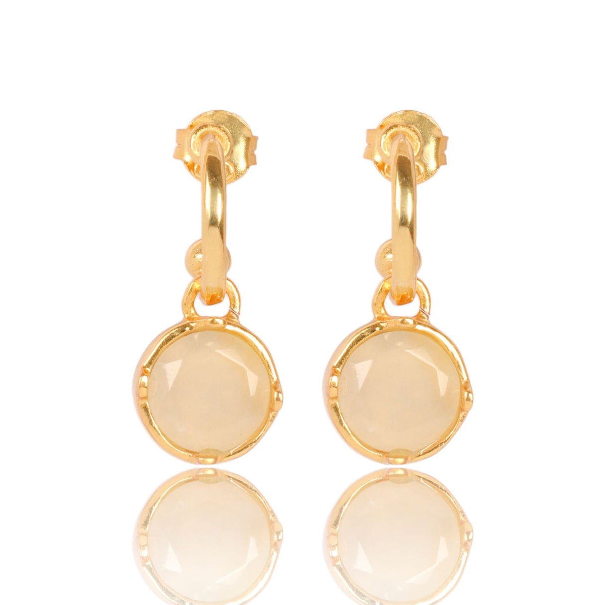 Sparkling White Crystal Hoop Earrings