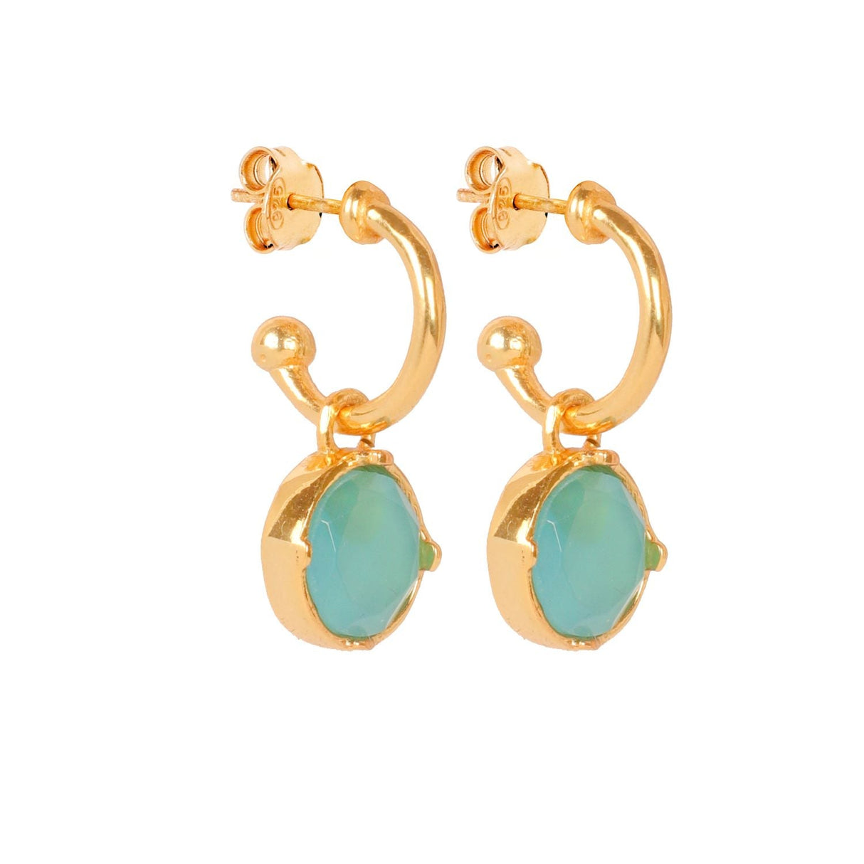 London Blue Crystal Hoop Earrings