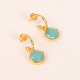 London Blue Crystal Hoop Earrings