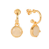 Sparkling White Crystal Hoop Earrings