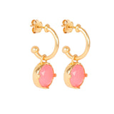 Blushing Pink Crystal Hoop Earrings