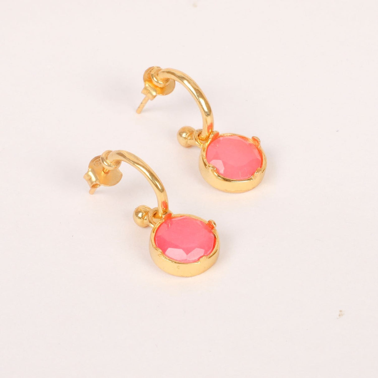 Blushing Pink Crystal Hoop Earrings