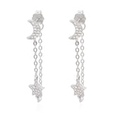 Imogen Moon & Star Drop Chain Earrings | 925 Sterling Silver