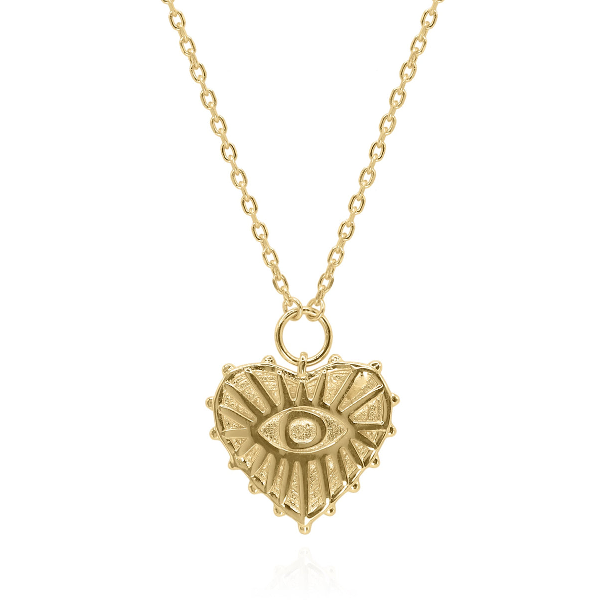 Ines Heart Eye Pendant Necklace | 18k Gold Plated