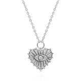 Ines Heart Eye Pendant Necklace | 925 Sterling Silver