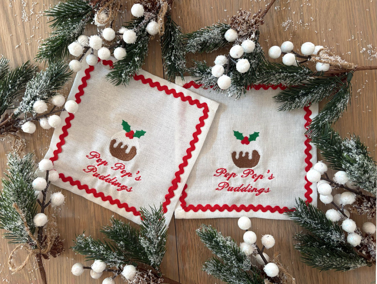 Christmas Puddings Cocktail Napkins | Set of 4