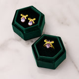 Amelia Bow Ring Lime, Lilac & Gold